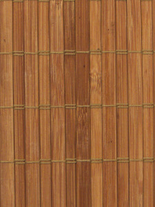 Dwukolorowa bambusowa roleta przyklejona na tkaninę